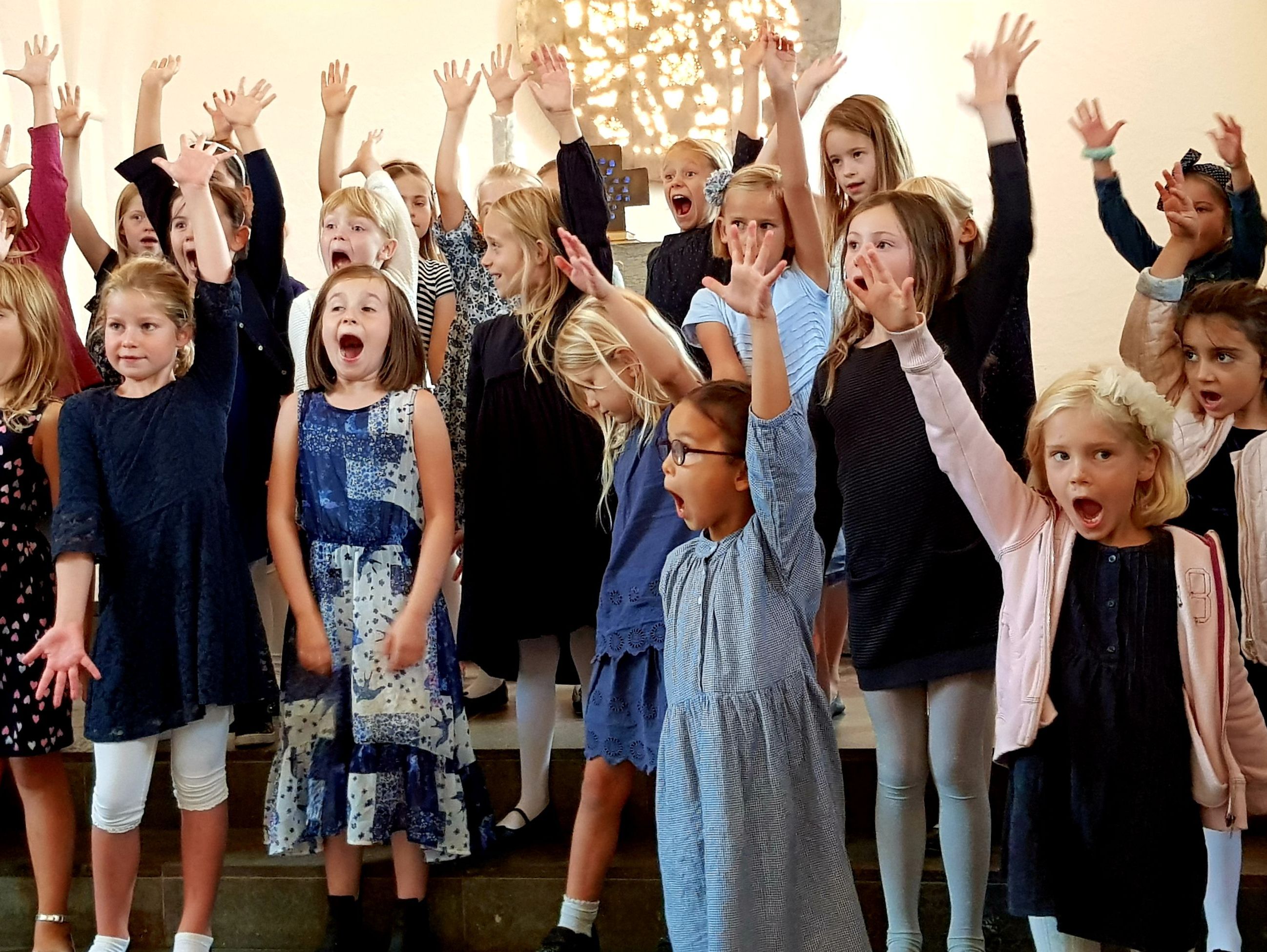 Opvarmning før koncert med Det Danske Spirekor